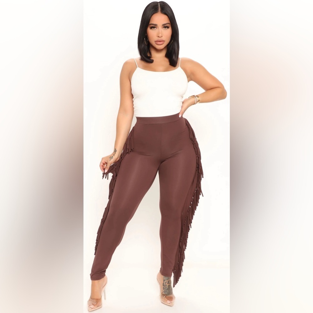 NWT Fashion nova shake it like a fringe shaker leggings